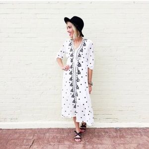 Embroidered Midi Dress